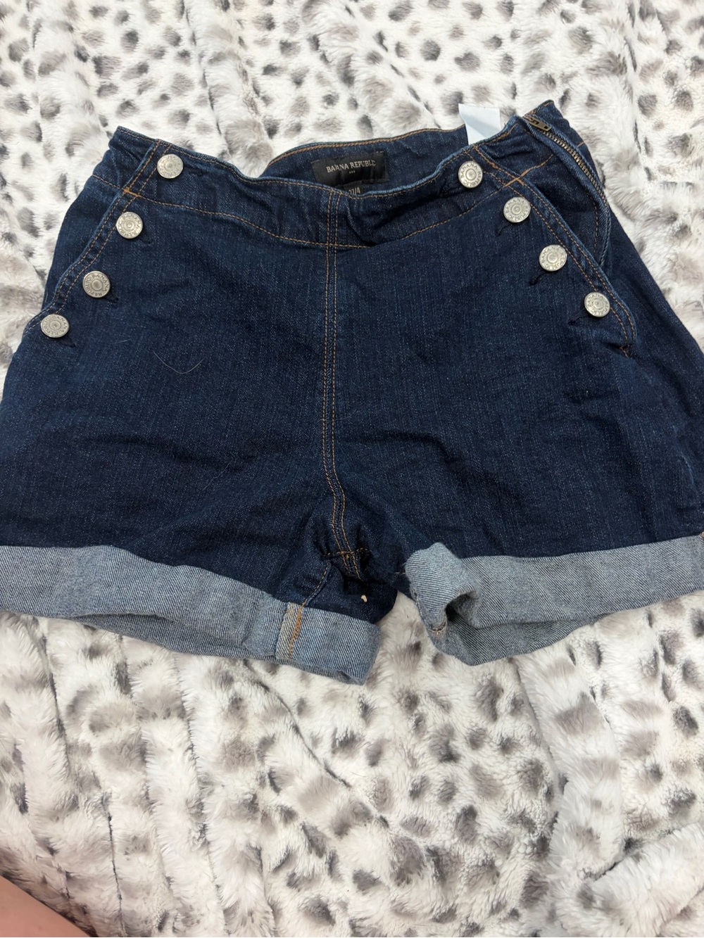 Banana Republic Dark Indigo Denim Roll-Cuff Women's Shorts